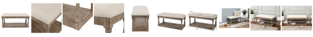 Luxen Home Upholstered Linen Entryway and Bedroom Bench